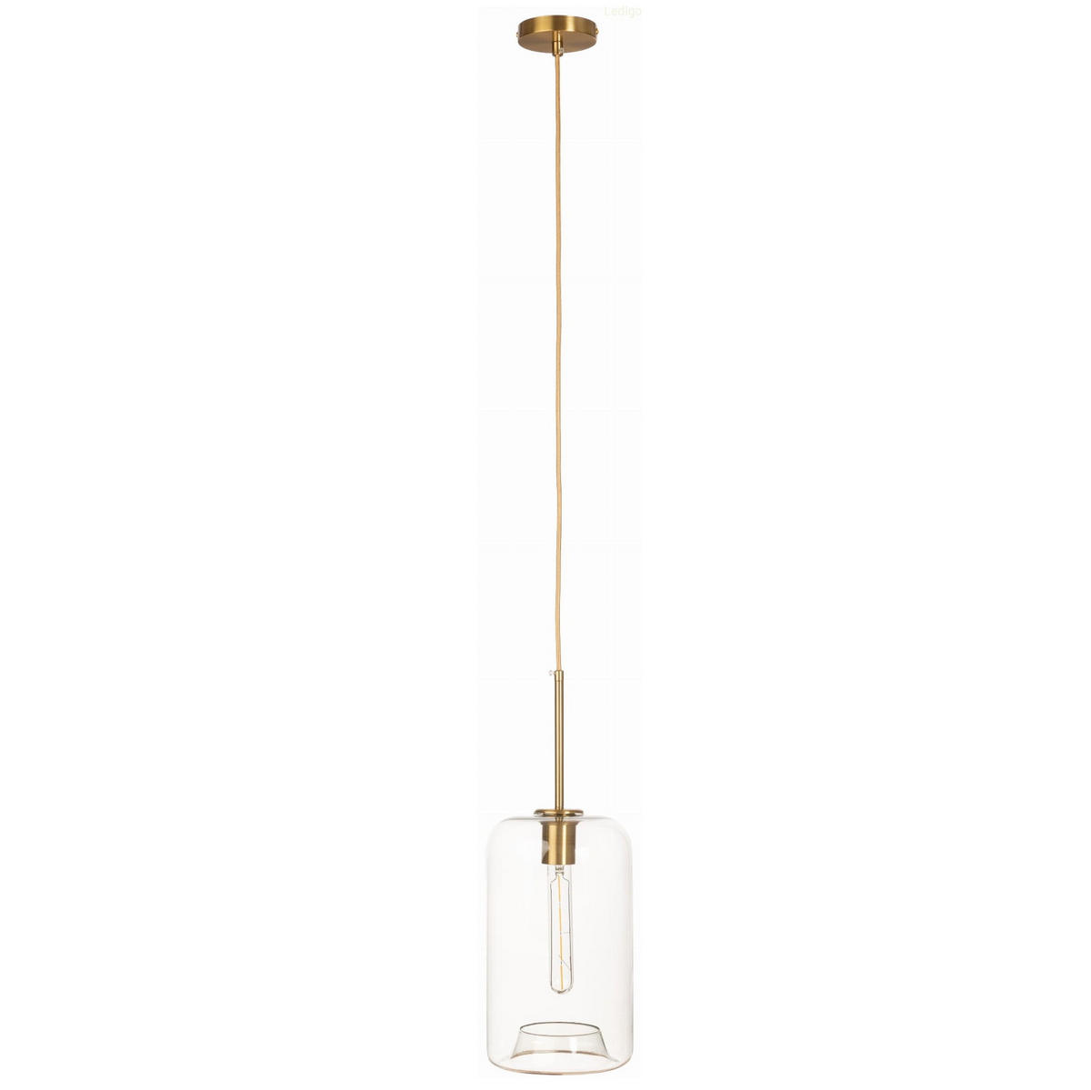 PENDELLEUCHTE Paris - Transparent/Goldfarben, Glas/Metall (18/18/125cm) - kiki design