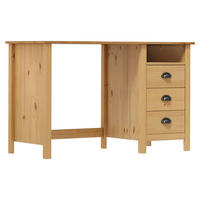 SCHREIBTISCH Hill mit 3 Schubladen 120/50/74 cm aus Kiefernholz - Braun, Holz (50/120/74cm) - vidaXL