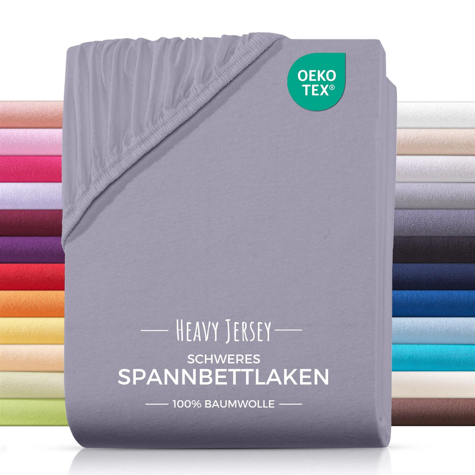 SPANNBETTLAKEN Heavy Jersey aus 100% Baumwolle, Bettlaken 200x200 Grau - Grau, Textil (200/200cm) - Carpe Sonno
