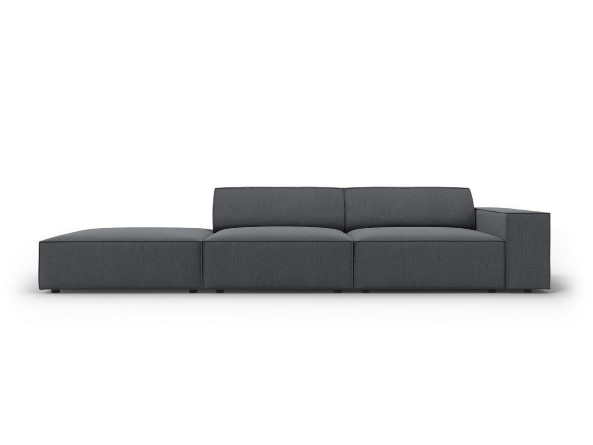 SOFA Jodie aus strukturiertem Stoff dunkelgrau 3 Sitzplätze - Dunkelgrau, Textil (102/70/262cm) - Micadoni