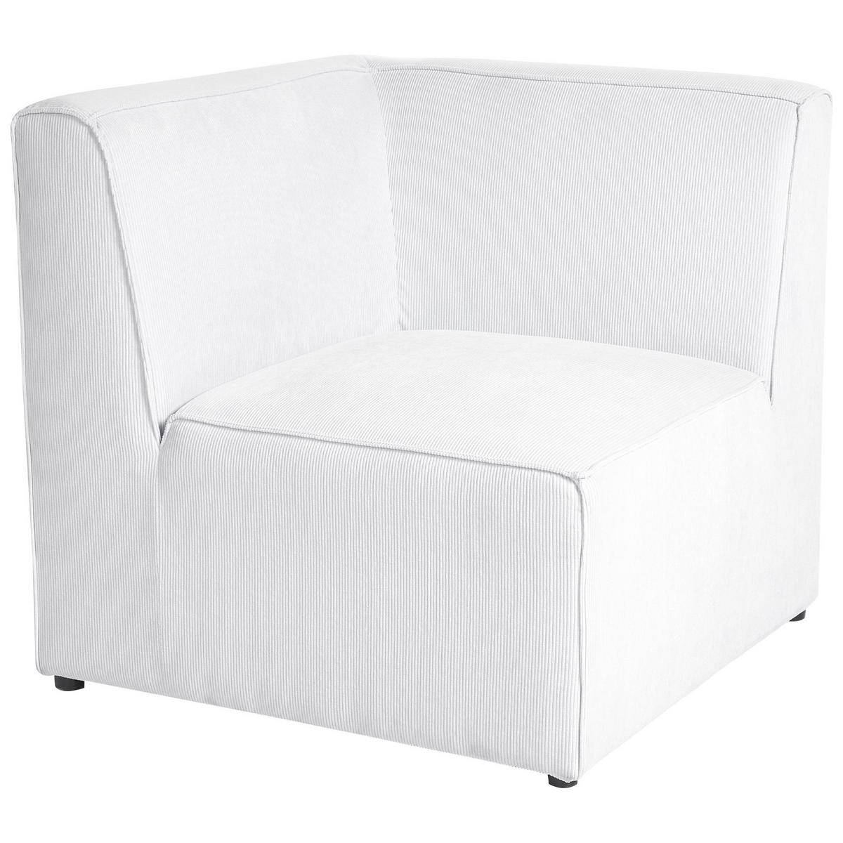 3-SITZER-SOFA Cord cremeweiß Lemvig - Weiß, Textil (250/78/83cm) - Beliani