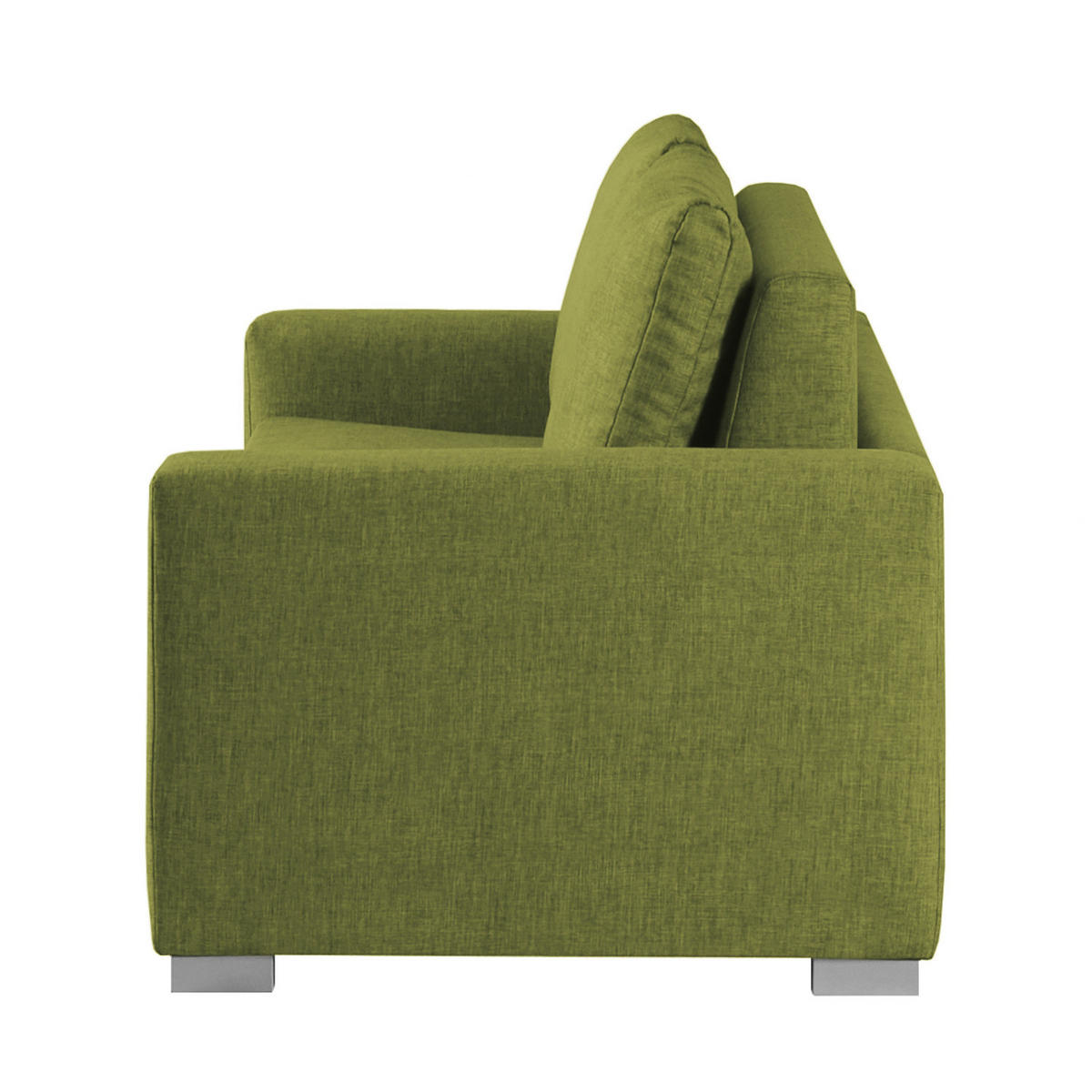 SCHLAFSOFA - Silberfarben/Grün, Textil (153/90/90cm) - home24