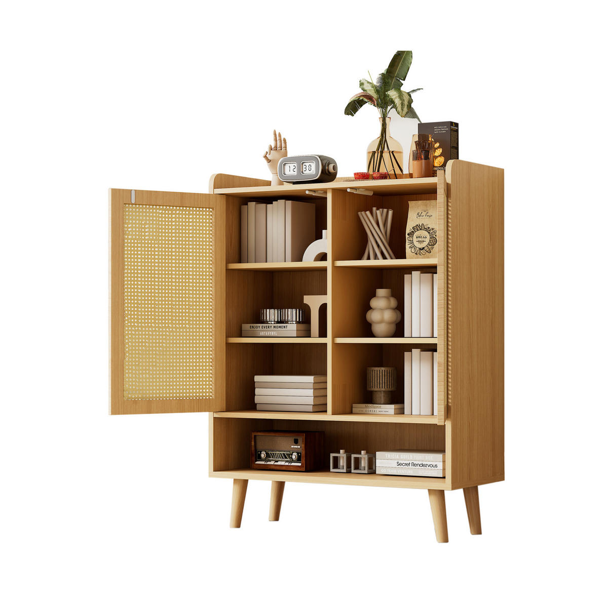SCHUHSCHRANK 80/35/105 cm in Eichefarben mit 2 Türen und Massivholzbeinen - Naturfarben, Holzwerkstoff (80/105/35cm) - Flora Grace