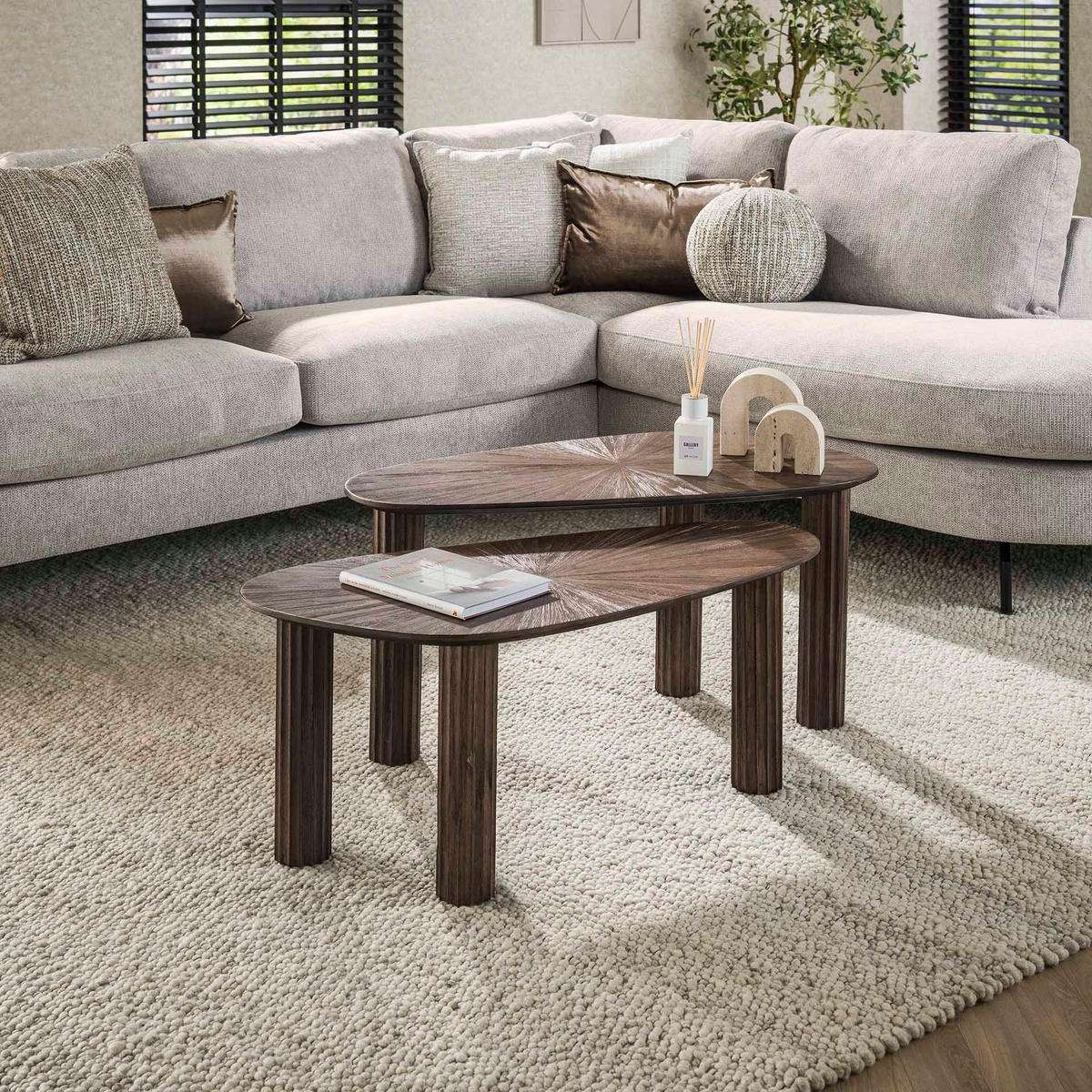 COUCHTISCH Maya Braun 39/84/43 cm 2er-Set - Braun, Holz (39/84/43cm) - Hoyz Collection