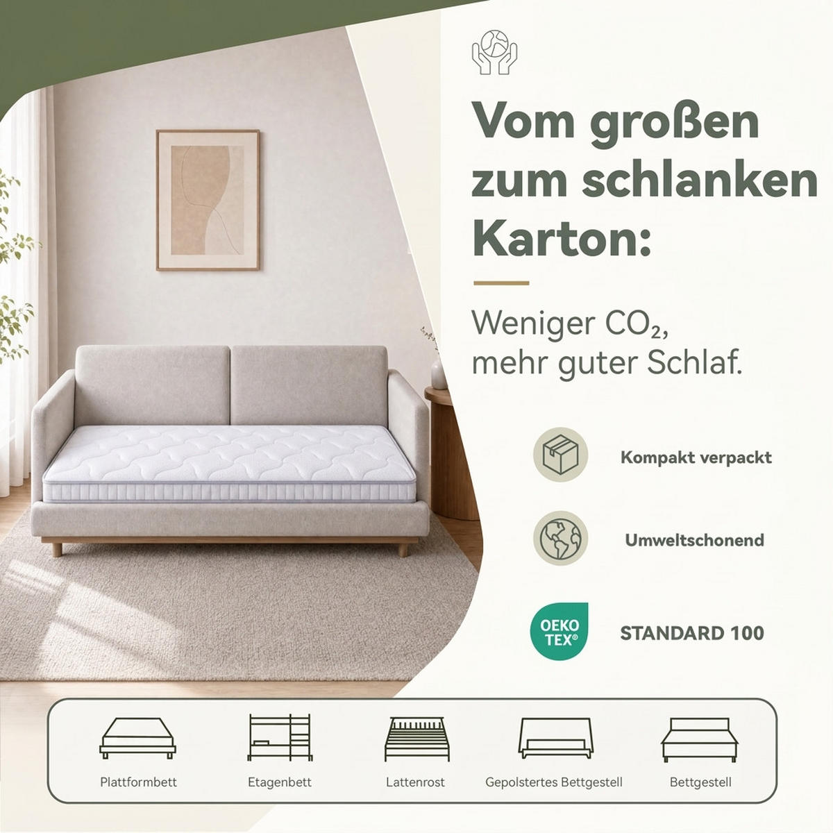 TASCHENFEDERKERNMATRATZE 90/190 cm Weiß, Härte H3 - Weiß, Textil (90/190cm) - Oxeza