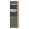 BACKOFEN-HOCHSCHRANK Kvantum D14/RU/60/207 Graphit Matt / Eiche Artisan Matt 60 / 59 / 207cm - Graphitfarben/Eiche Artisan, Holz/Holzwerkstoff (60/207/59cm) - Feldmann-Wohnen