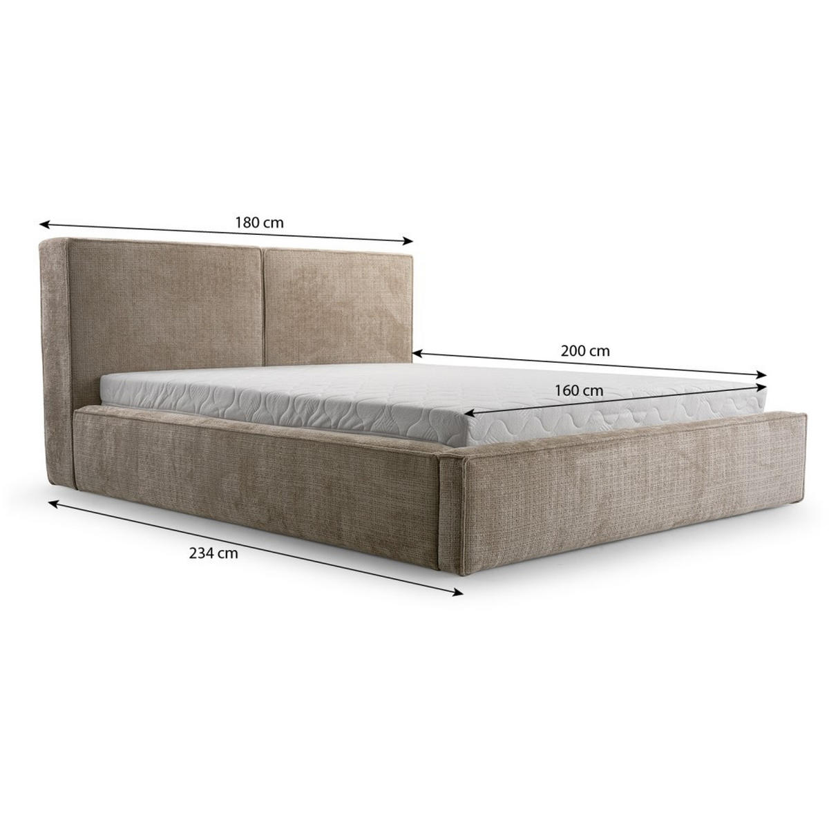 POLSTERBETT Giana mit Bettkasten 160×200, Cappuccino - Cappuccino, Holzwerkstoff (160/200cm) - Beautysofa