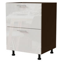 SCHUBLADENUNTERSCHRANK Essen D2A/60/1A Weiß Hochglanz / Lava Matt 60 / 50 / 82cm - Dunkelgrau/Weiß Hochglanz, Holz/Holzwerkstoff (60/82/50cm) - Feldmann-Wohnen