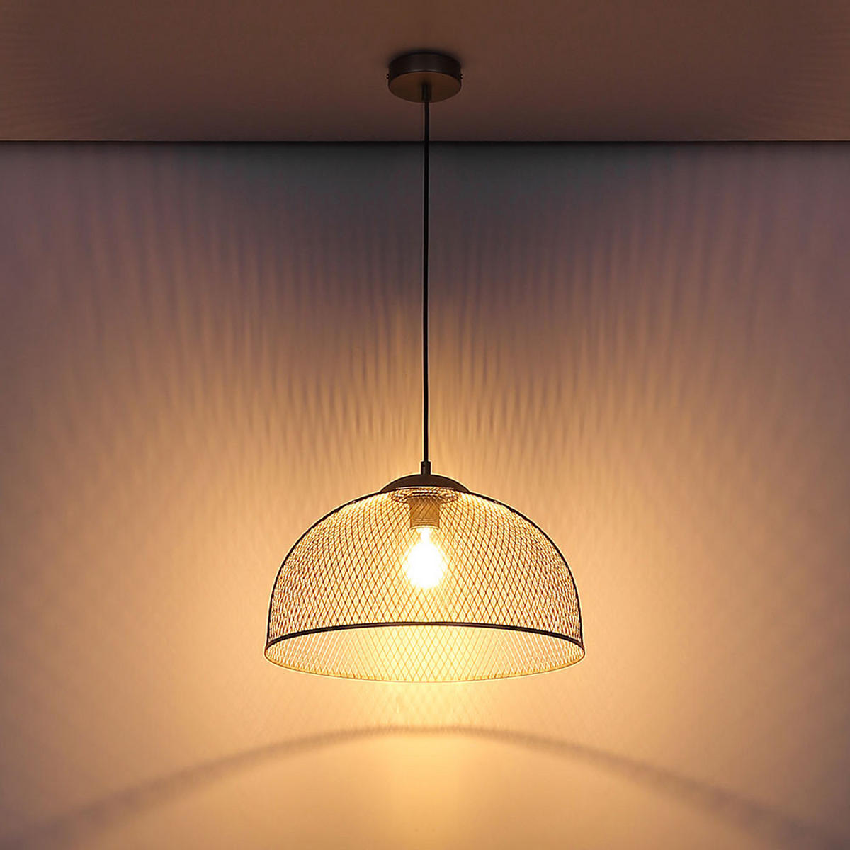 HÄNGELEUCHTE MONIGA Silber Chrom dunkel - Silberfarben, Metall (40/40/150cm) - Globo Lighting