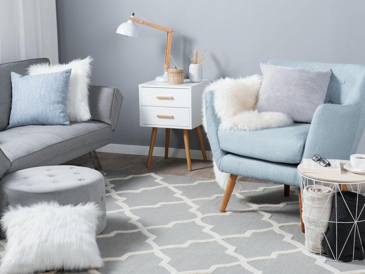 KURZFLOR-TEPPICH Silvan 300/200 cm - Grau, Textil (200/300cm) - Beliani