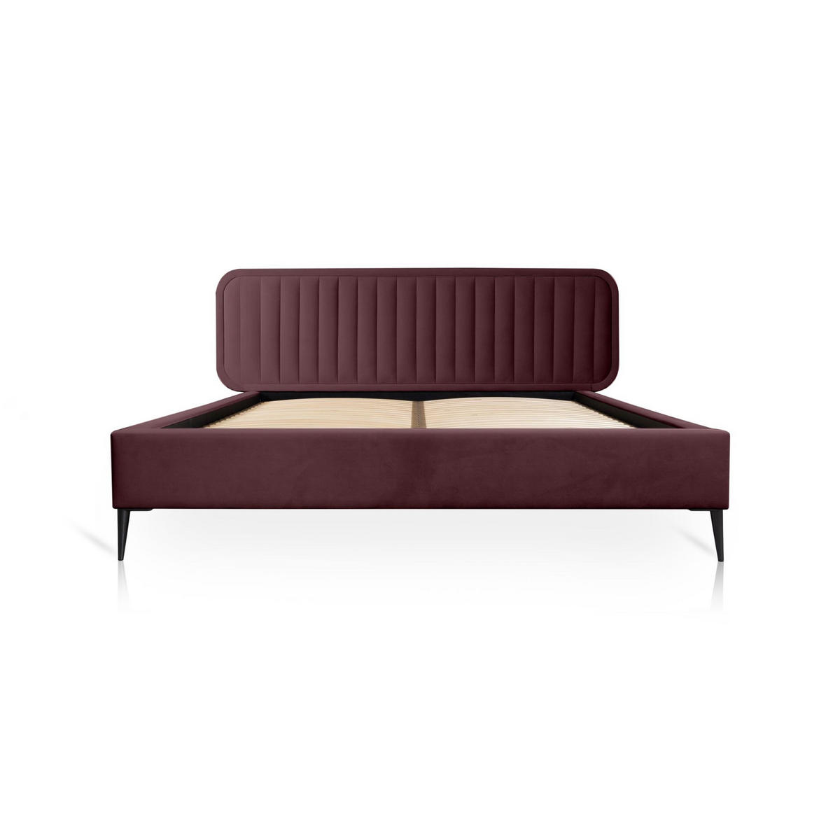 POLSTERBETT Miami In Monolith Kompl. - Bordeaux, Holzwerkstoff/Textil (140/200cm) - Fun Möbel