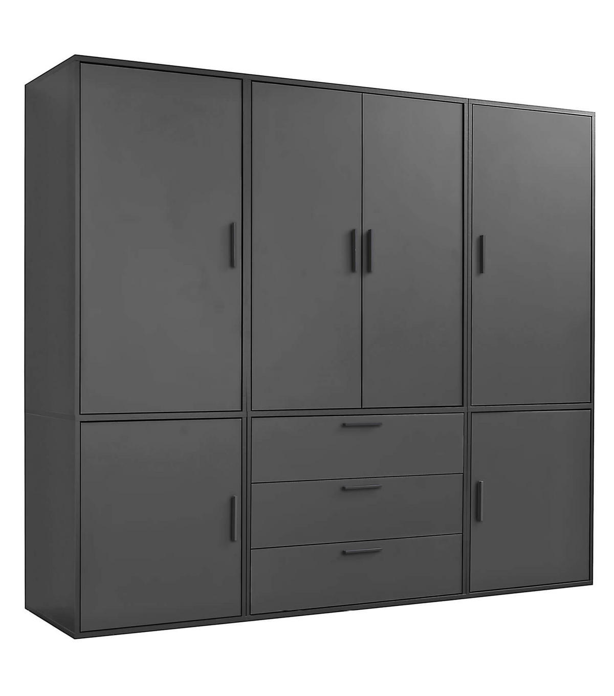 KLEIDERSCHRANK Der Grenzenlose - Anthrazit, Holzwerkstoff (210/187/58cm) - Mokebo