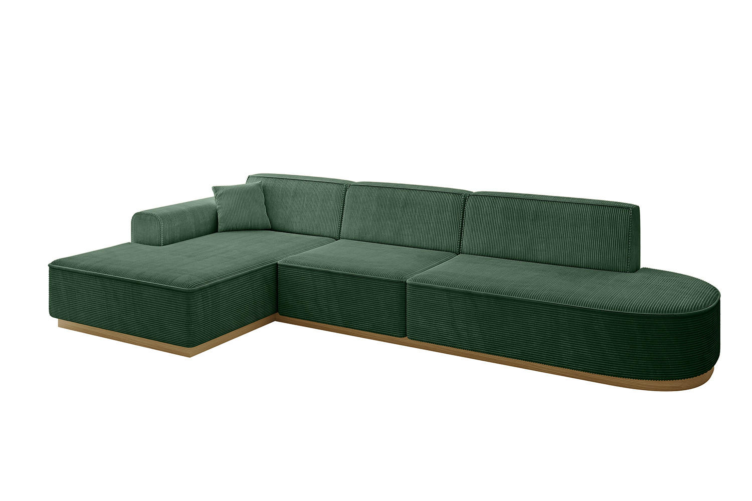 ECKSOFA Ottomane Links IREA-L2-v2 - 327x165x80 cm Grün - Currygelb, Holzwerkstoff/Textil (327/165cm) - ALTDECOR