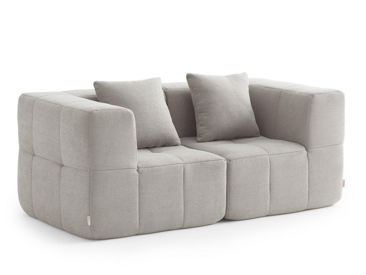 2-SITZER-SOFA Bouclé-Stoff Steinbeige - Greige, Textil (180/73/95cm) - MILYsofa