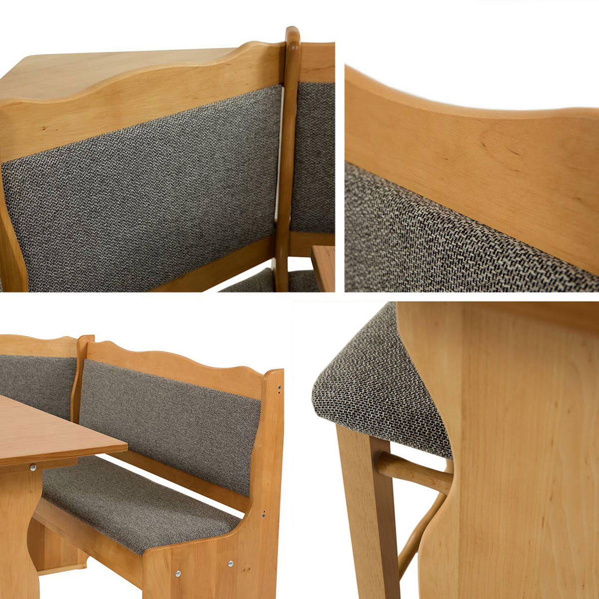 ECKBANKGRUPPE Mini - Weiß/Grau, Holz (145/87/105cm) - MIRJAN24