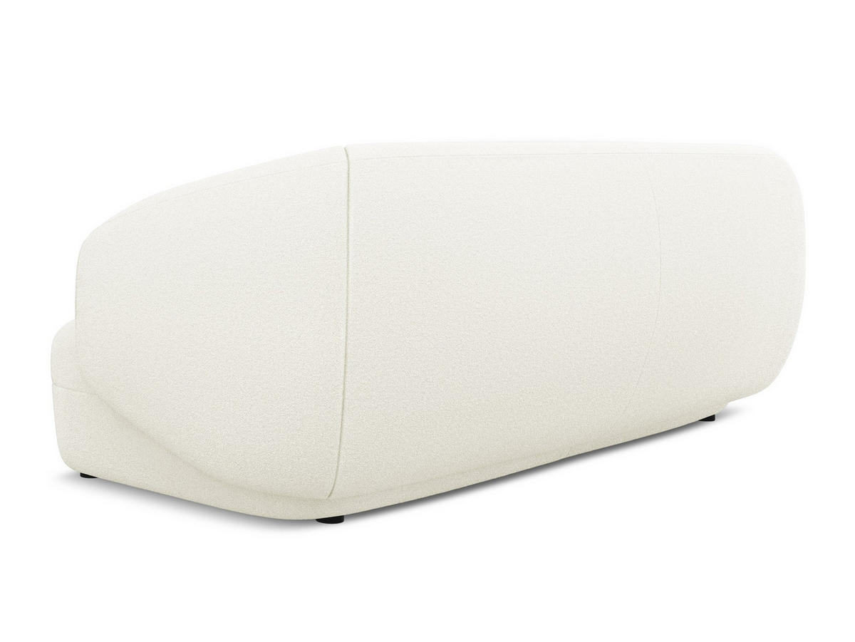 3-SITZER SOFA Bouclé Stoff Weiß - Schwarz/Weiß, Kunststoff/Textil (212/81/98cm) - Makamii