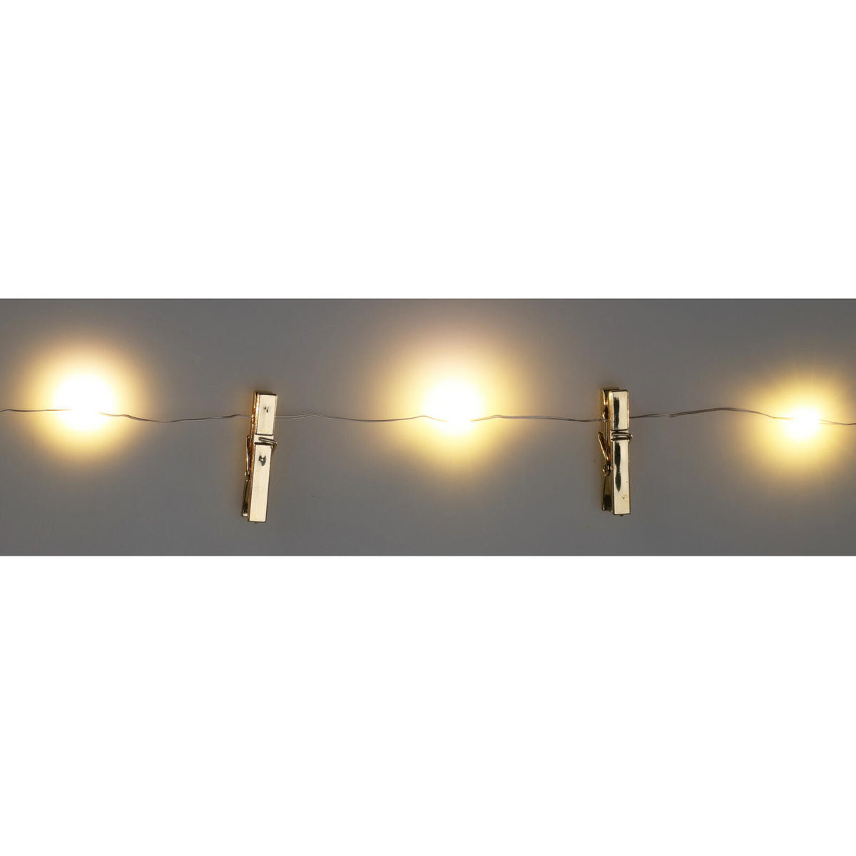 LICHTERKETTE LED 230 cm mit Klammern - Goldfarben, Metall (230cm) - Home Styling Collection