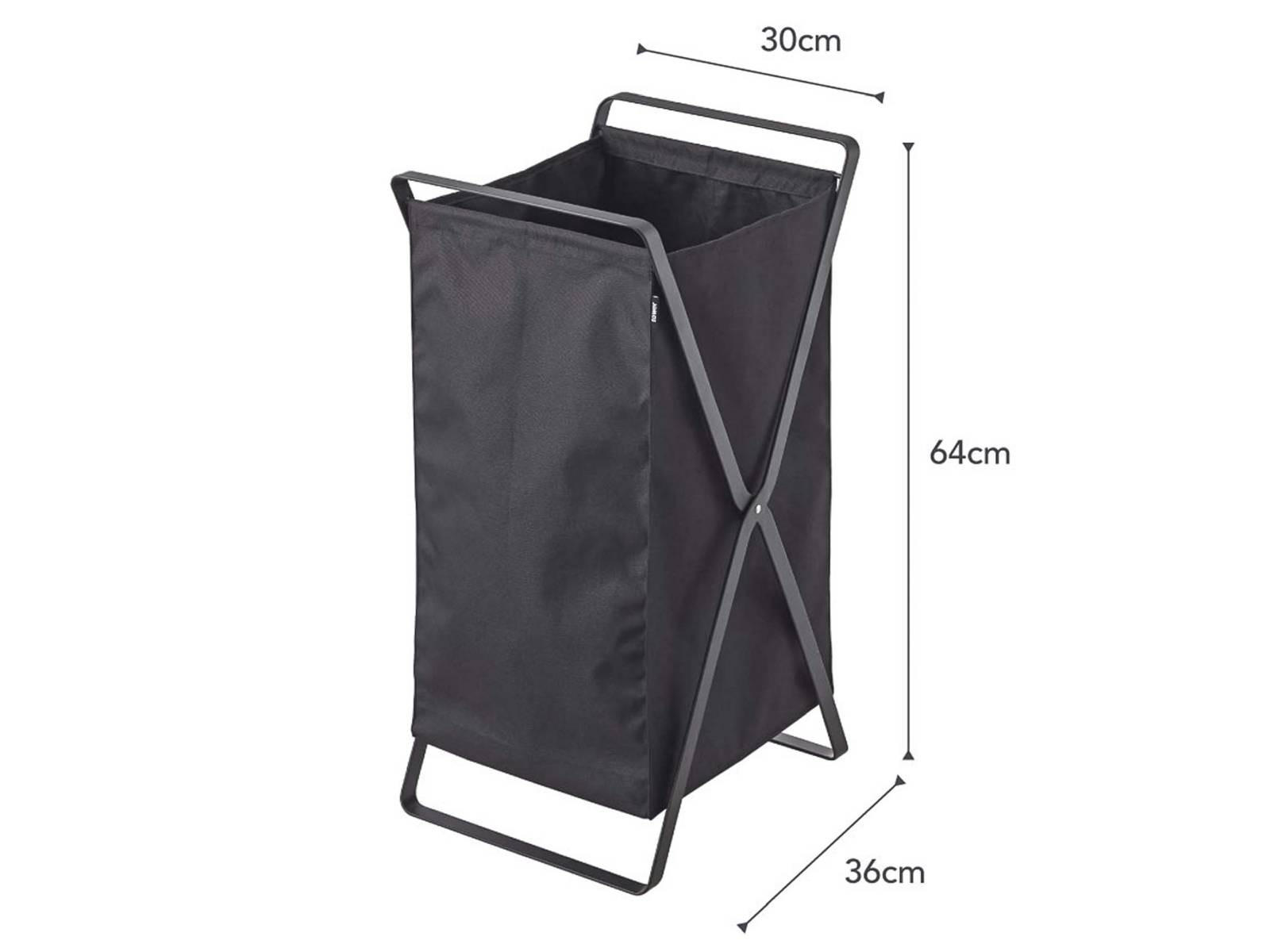 WÄSCHESAMMLER Tower schwarz 36/64/30 cm - Schwarz, Metall (30/64/36cm) - Yamazaki