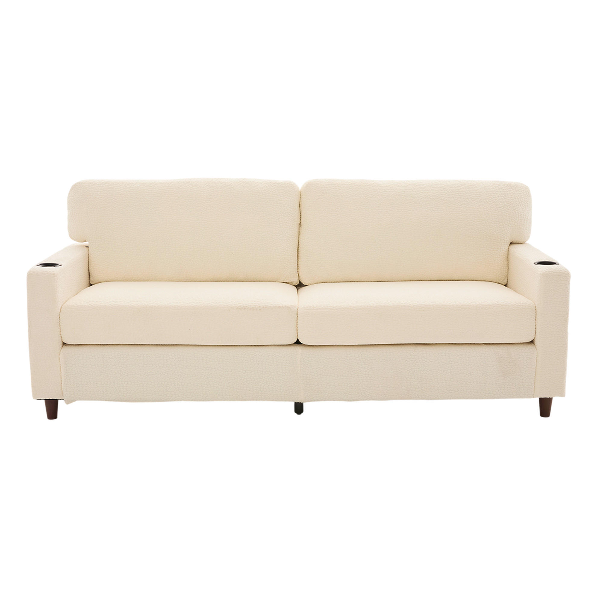 SOFA Zweisitzer mit USB-C 203 x 77,5 x 86 cm Chenille Beige - Beige, Kunststoff (203/86/77.5cm) - Meubliv