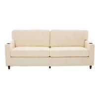 SOFA Zweisitzer mit USB-C 203 x 77,5 x 86 cm Chenille Beige - Beige, Kunststoff (203/86/77.5cm) - Meubliv