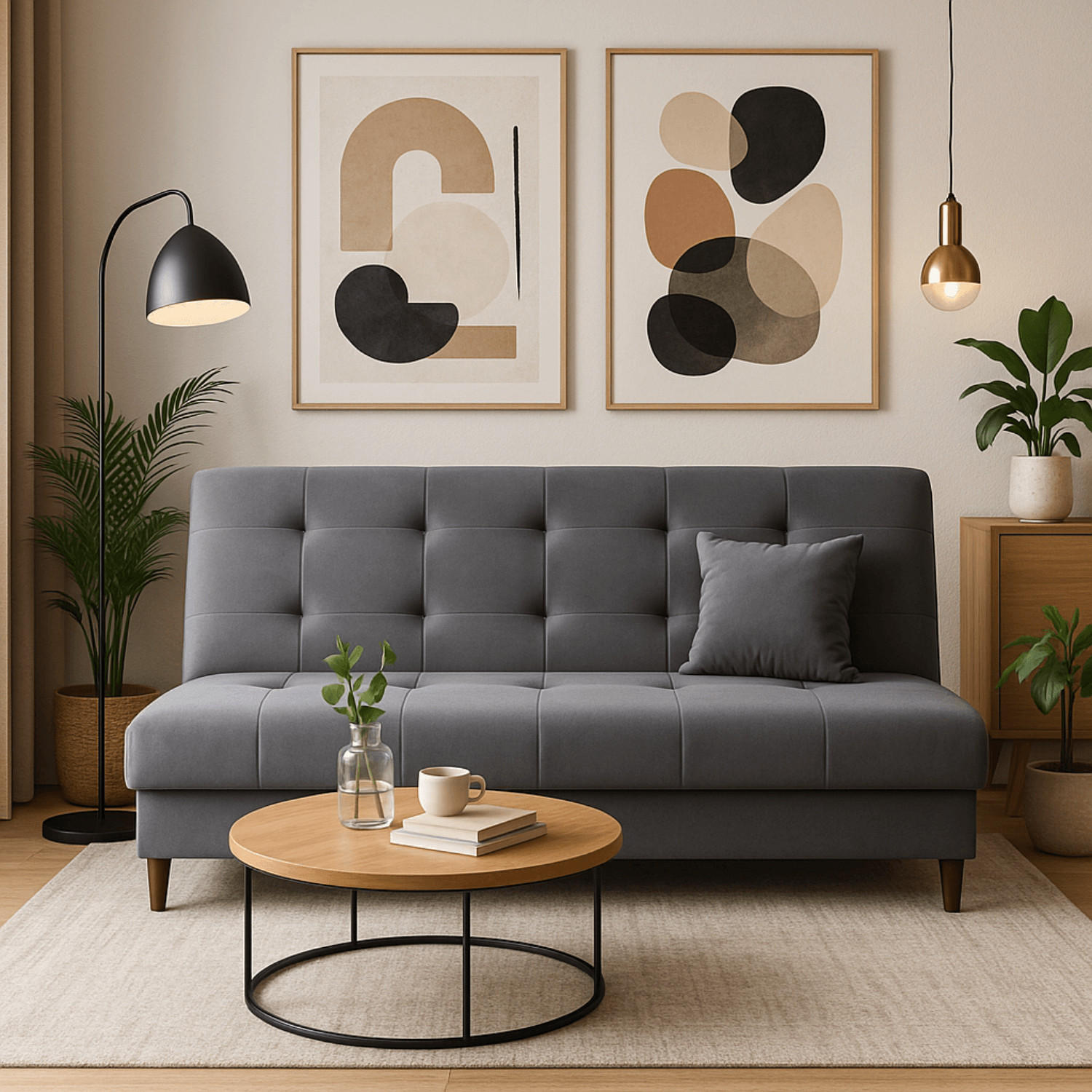 SCHLAFSOFA LIMA ausziehbar Zweisitzer Grau - Grau, Holz/Textil (186/95/84cm) - makarowski meble