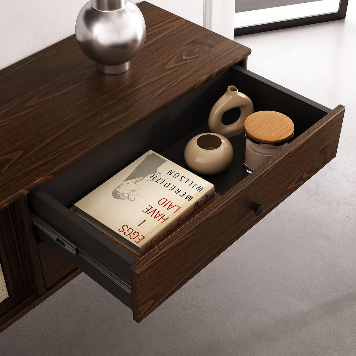 LOWBOARD SIMONA nussbaum - Nussbaumfarben, Holz (175/30/34cm) - IDIMEX