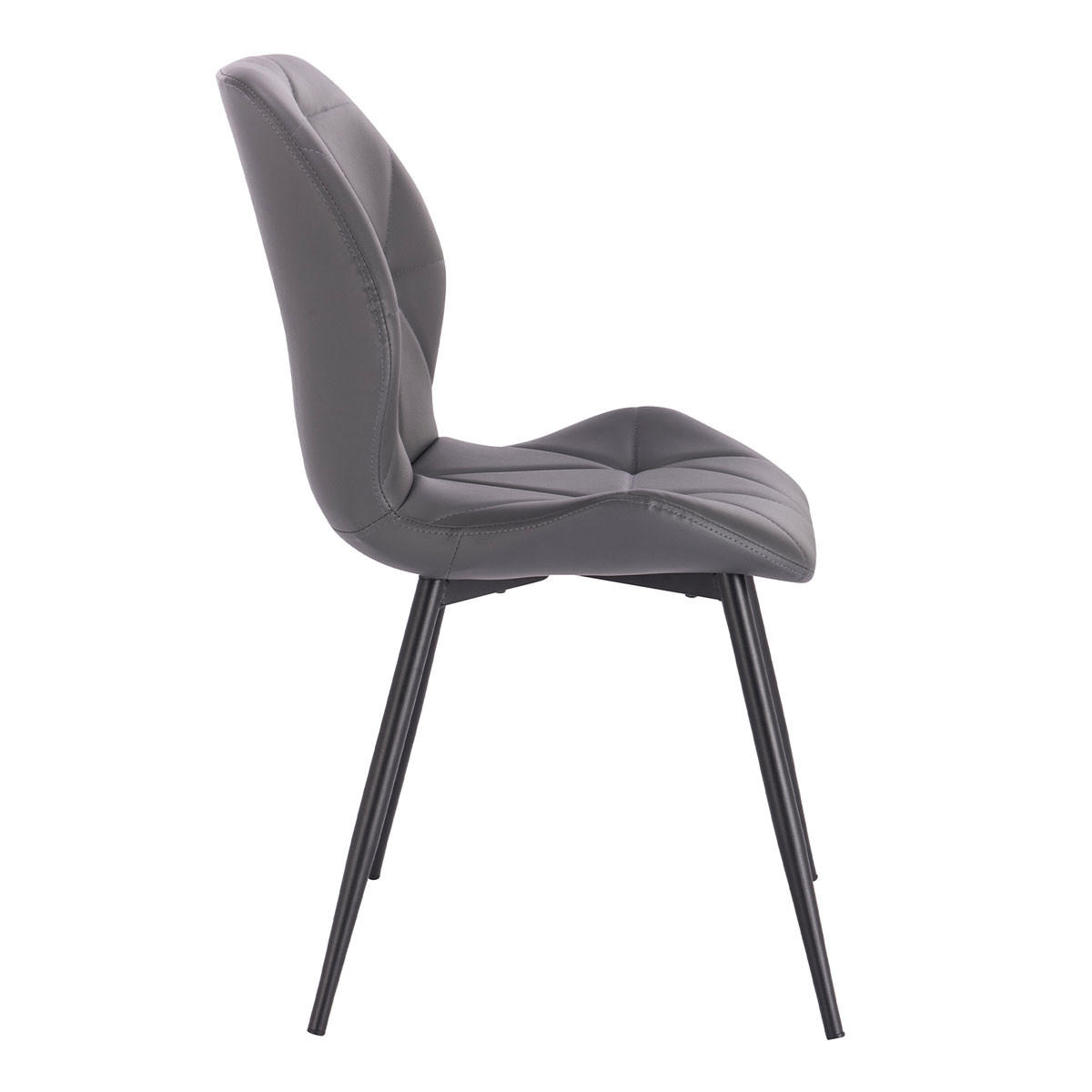 ESSZIMMERSTUHL JAMIE 2er Set Kunstleder Grau - Schwarz/Grau, Textil (47/84/48cm) - SVITA