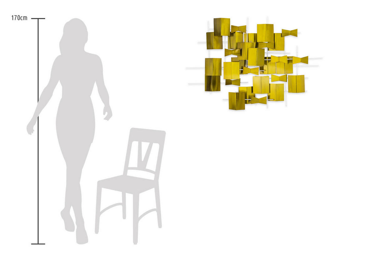 WANDDEKO Gold 95/67 cm - Goldfarben, Metall (5.01/67/9cm) - KUNSTLOFT