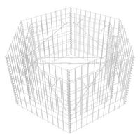 SECHSECKIGES Gabionen-Hochbeet 100x90x50 cm - Silberfarben, Metall (100/50/90cm)