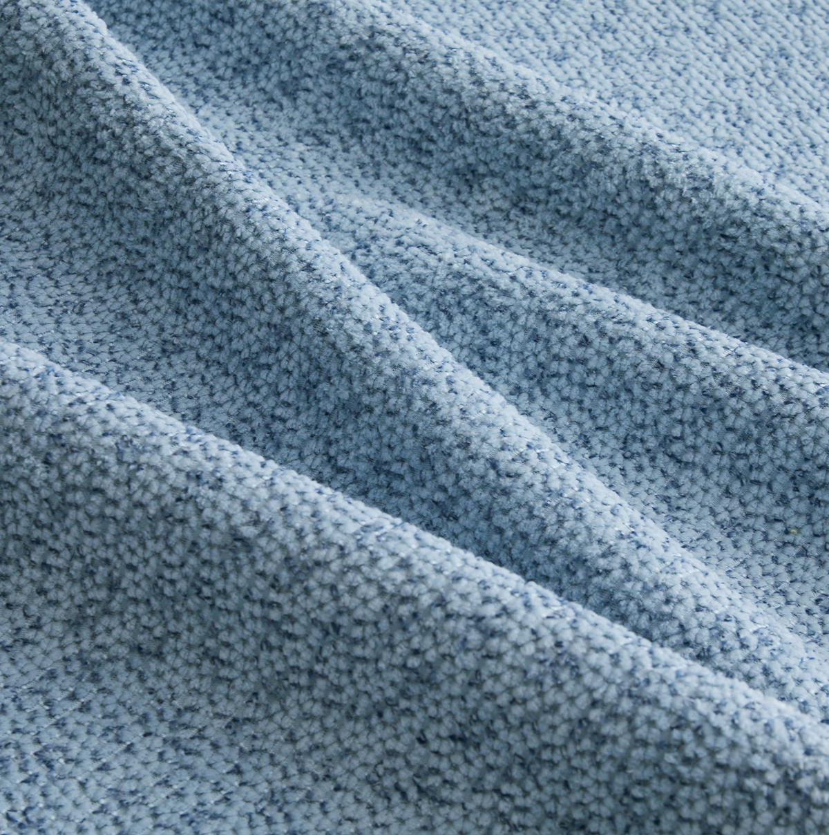SOFA in Blau mit Ottoman aus Fleece - Blau, Textil (165/79/210cm) - Flora Grace