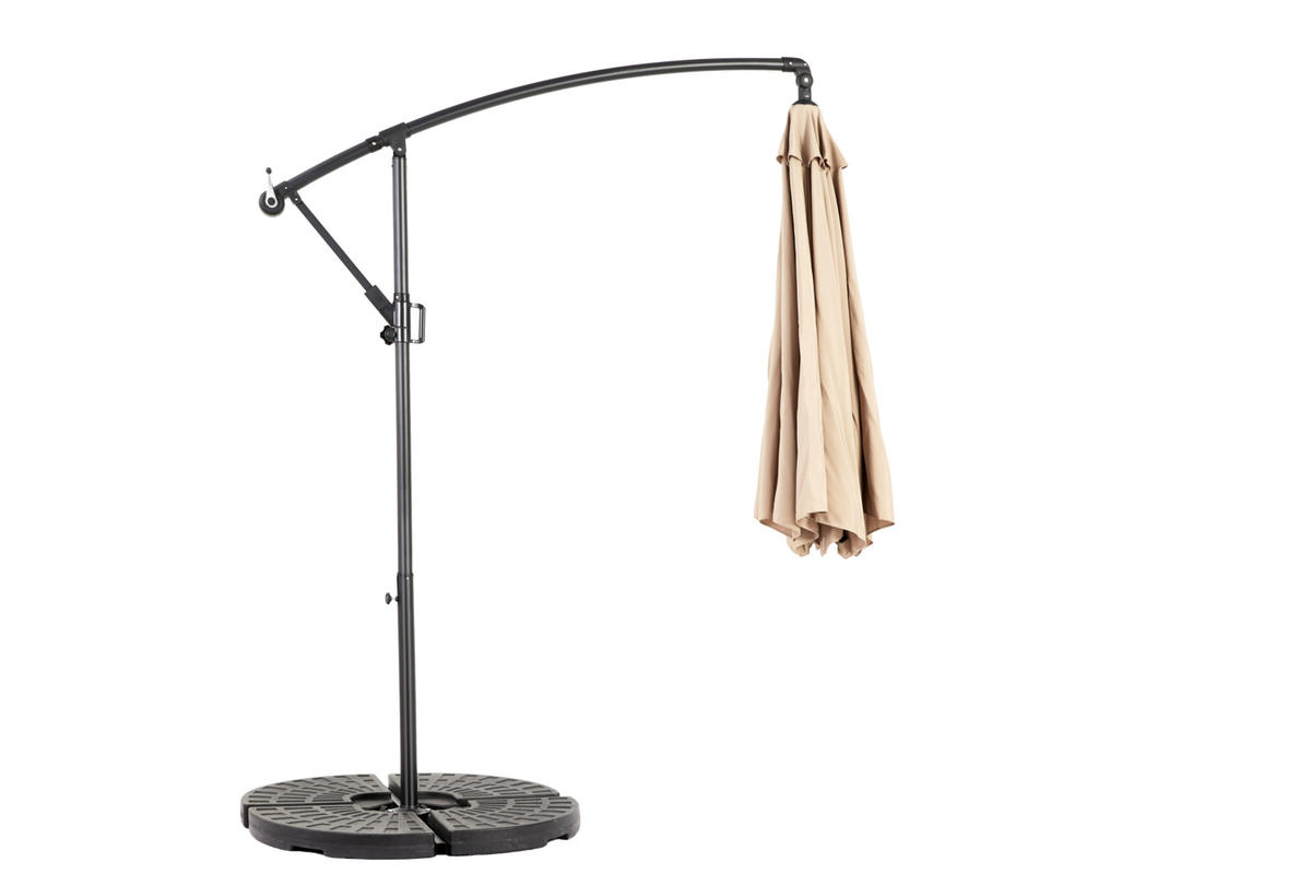 SONNENSCHIRM Rechteckiger Doppelseitig Khaki 4,5 m - Beige, Metall (294/294cm) - ComfortXL