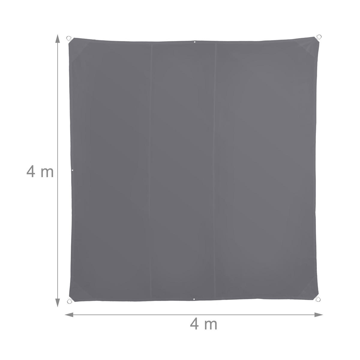 SONNENSEGEL - Grau, Textil/Metall (400/400cm) - Relaxdays