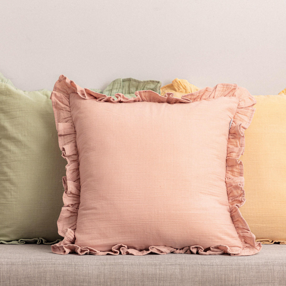 KOPFKISSENBEZUG Elin rosa 45/45 cm - Rot, Textil (45/45cm) - Homla