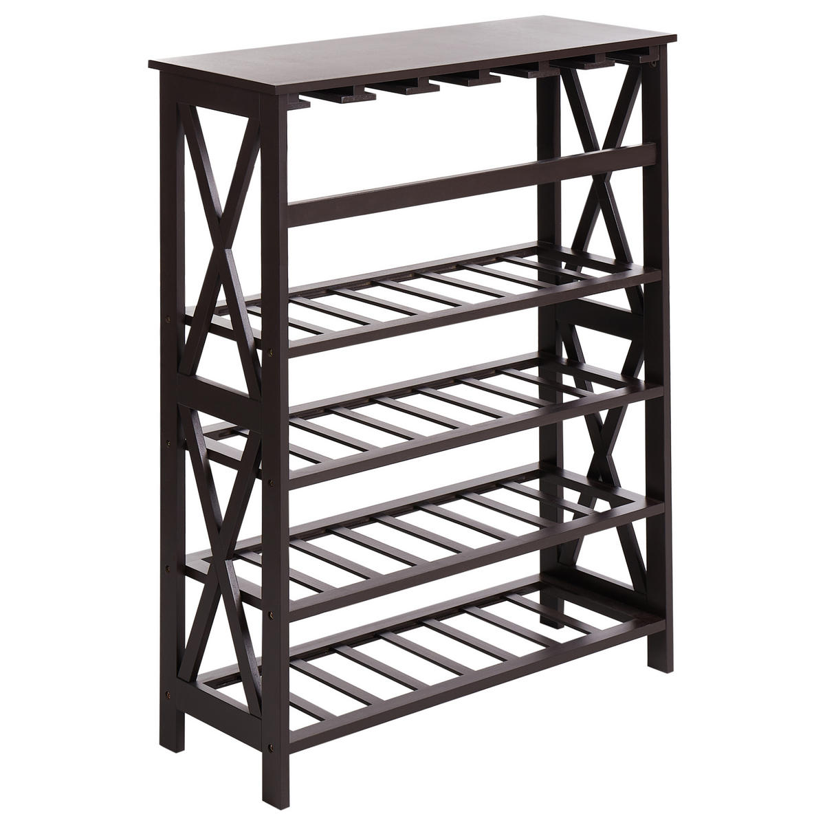 WEINREGAL Schwarz Rothesay - Schwarz, Holzwerkstoff (73/90/29cm) - Beliani