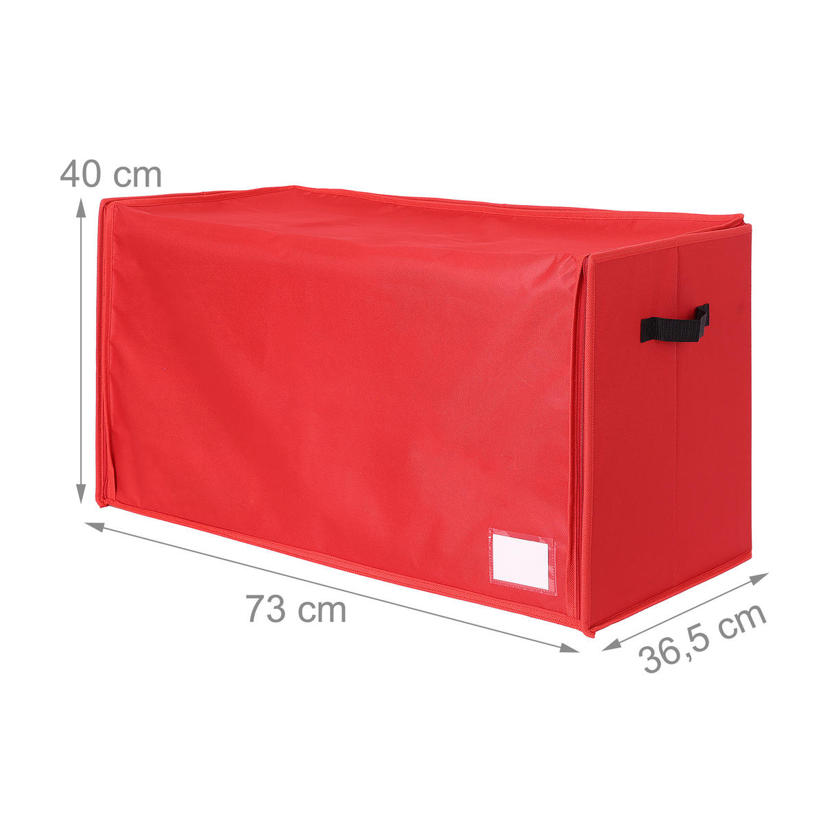 WEIHNACHTSKUGEL-AUFBEWAHRUNGSBOX - Rot, Wellpappe/Textil (73/40/36.5cm) - Relaxdays