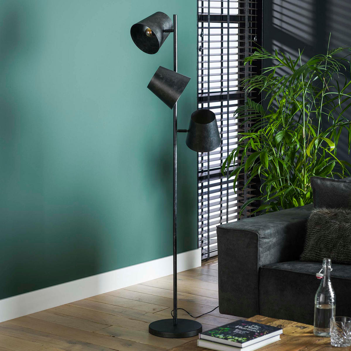 STEHLEUCHTE Kinetic Schwarz 40/40/ 167 cm - Schwarz, Metall (40/40/167cm) - Hoyz Collection