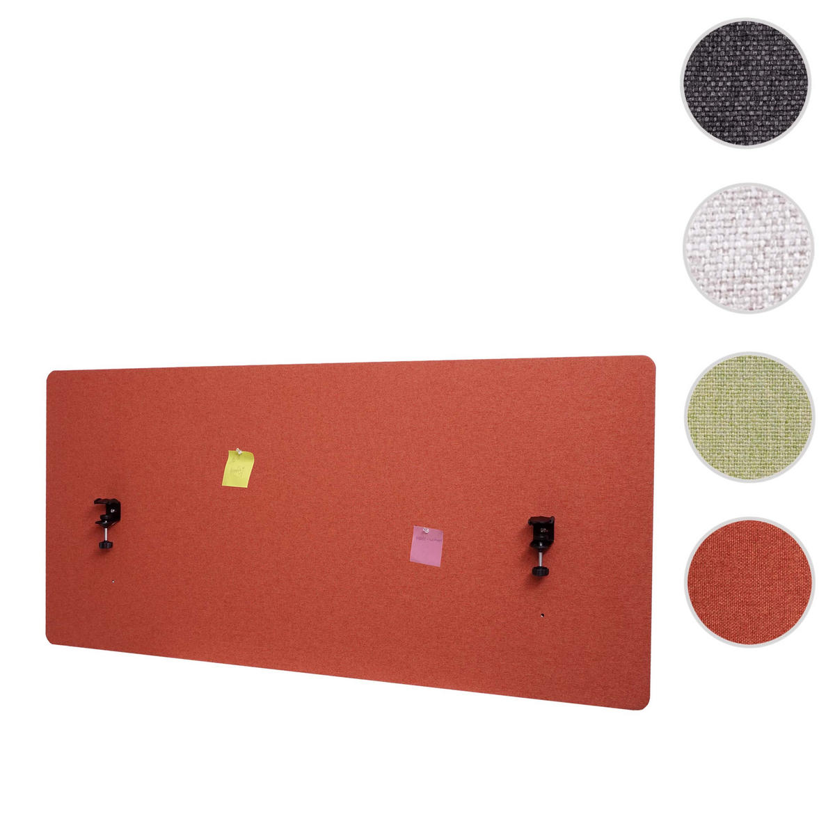 AKUSTIK-TISCHTRENNWAND Rotbraun - Rotbraun, Textil (140/60/2cm) - MCW