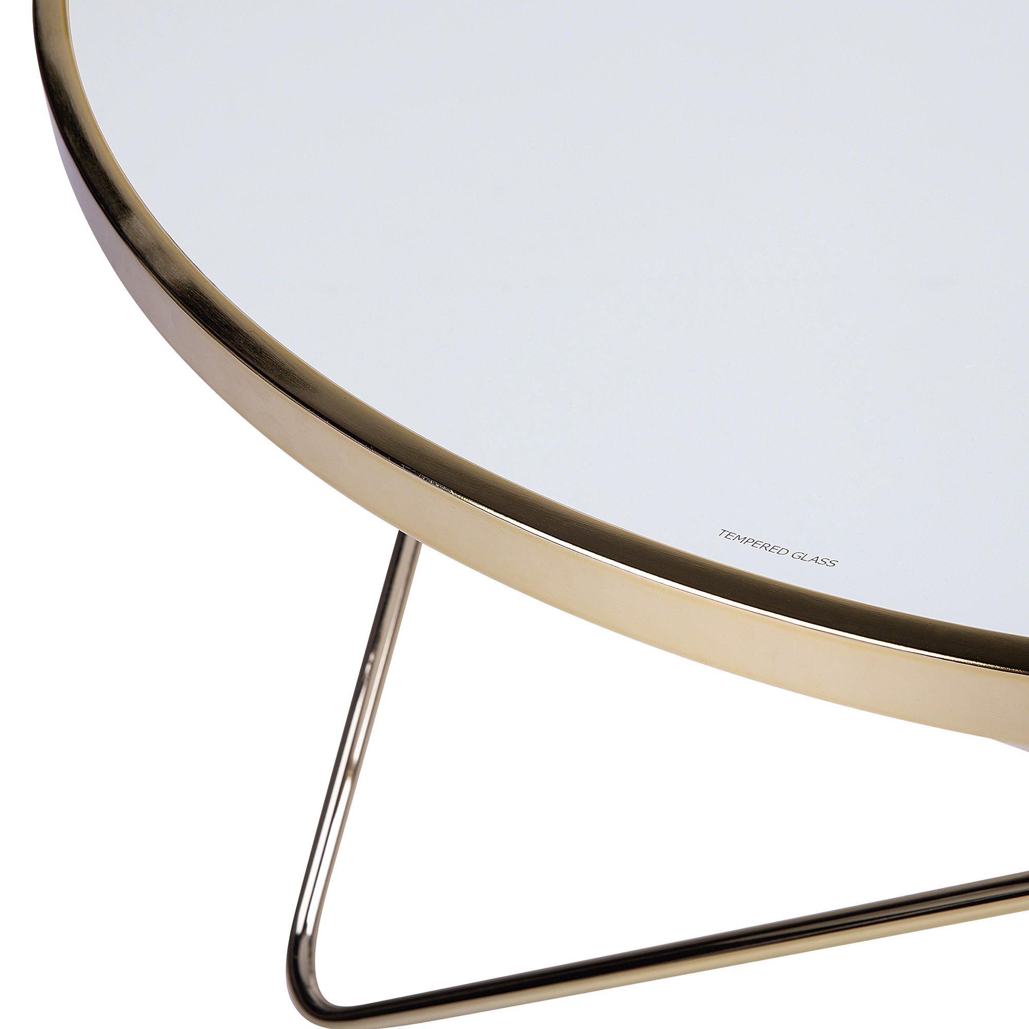 COUCHTISCH weiß/gold 80 cm MERIDIAN Meridian - Goldfarben/Weiß, Glas (80/80/40cm) - Beliani