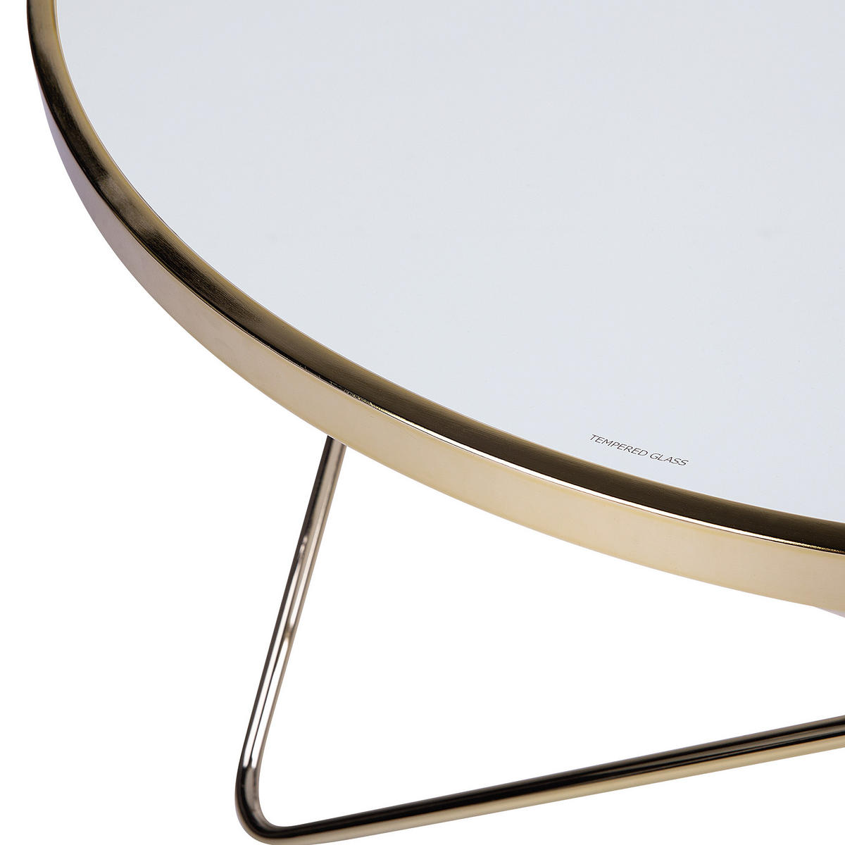 COUCHTISCH weiß/gold 80 cm MERIDIAN Meridian - Goldfarben/Weiß, Glas (80/80/40cm) - Beliani