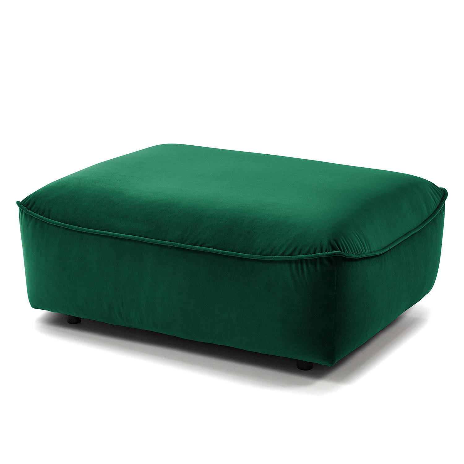 POLSTERHOCKER - Dunkelgrün/Schwarz, Kunststoff/Textil (99/40/82cm) - home24