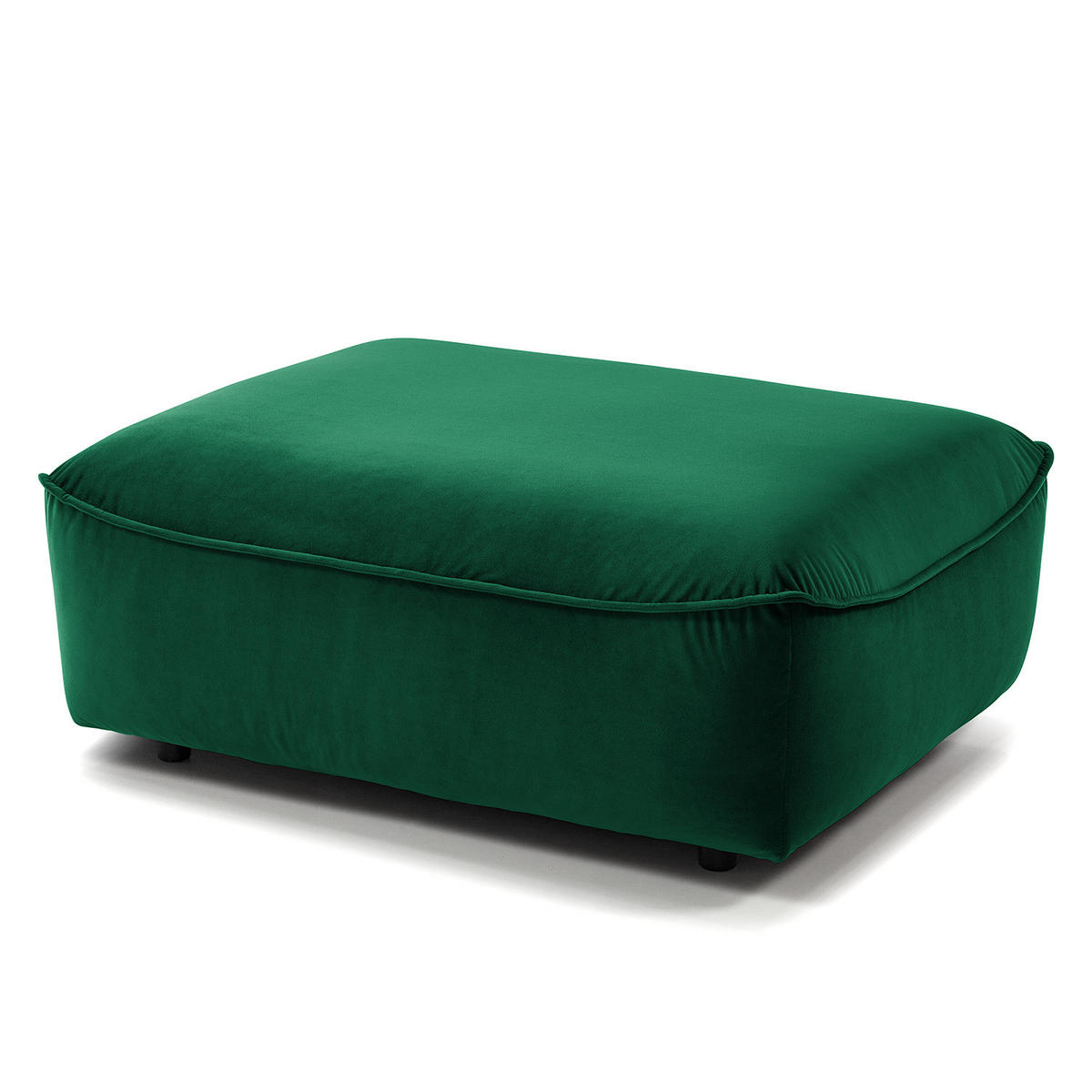 POLSTERHOCKER - Dunkelgrün/Schwarz, Kunststoff/Textil (99/40/82cm) - home24