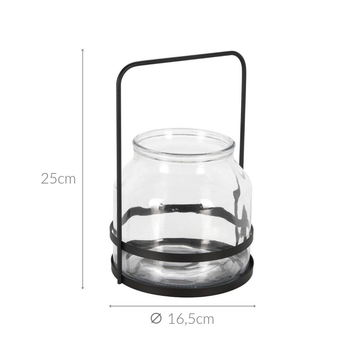 TEELICHTHALTER Metall - Transparent, Glas (25cm) - Home Styling Collection