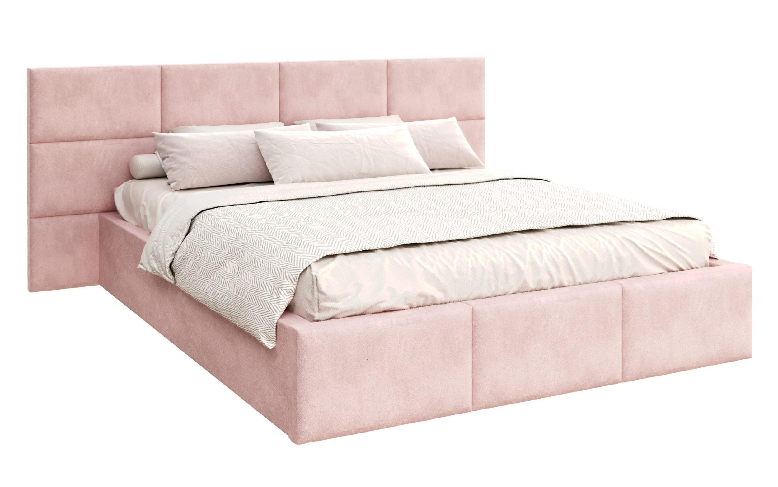 POLSTERBETT DORIS altrosa - Birkefarben/Altrosa, Holzwerkstoff/Metall (140/200cm) - FDM