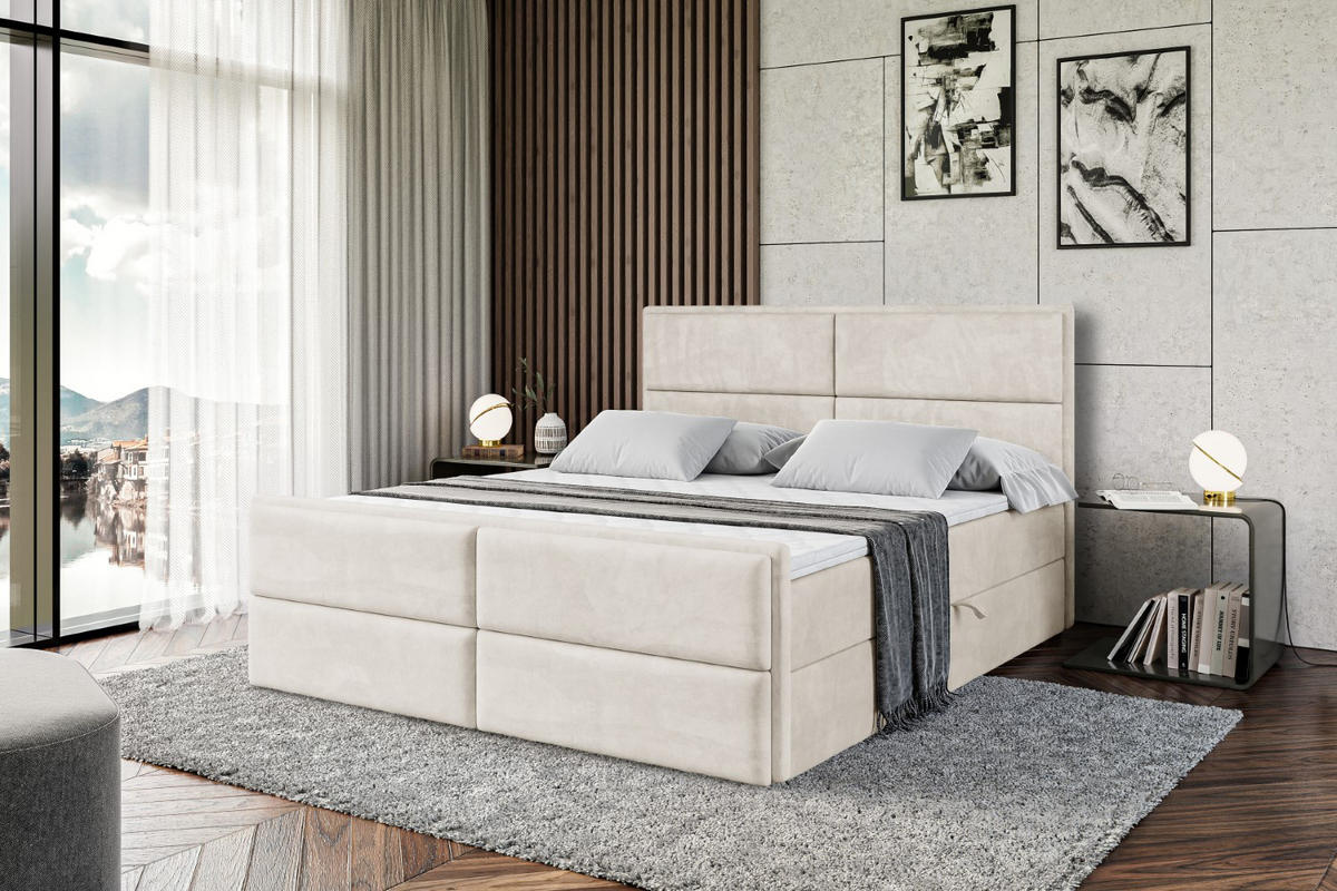 BOXBETT AURA-Z - 180 x 200 - H3 - Ecru - Ecru, Holzwerkstoff (180/200cm) - ALTDECOR