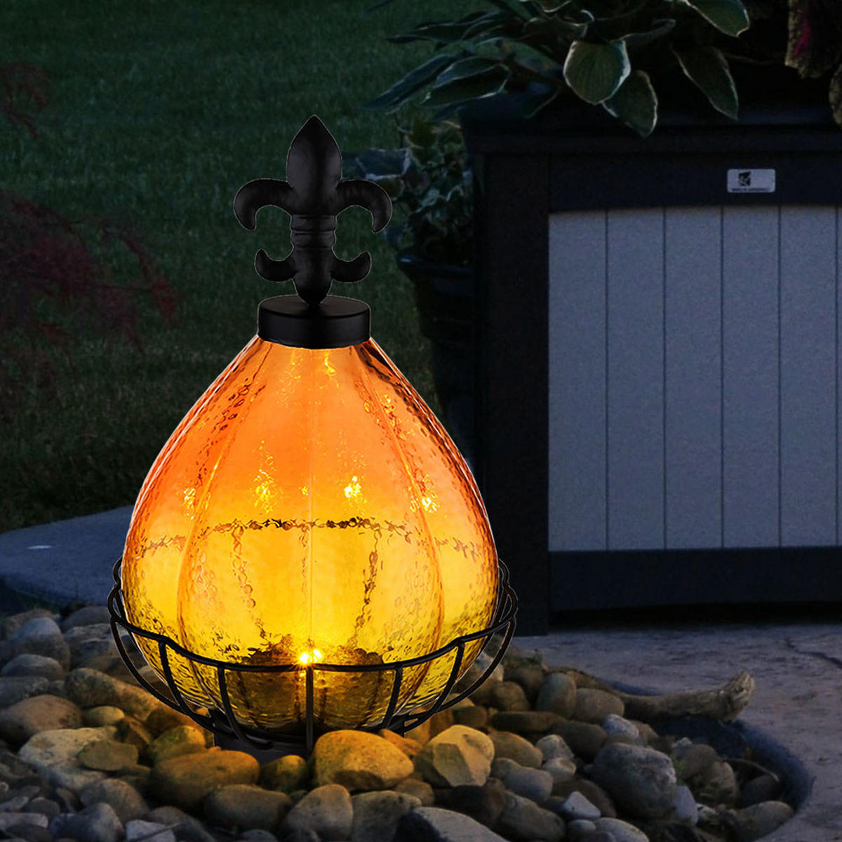 LED AUSSENLEUCHTE Metall Schwarz 2er Set - Schwarz, Glas (17/17/25cm) - Globo Lighting