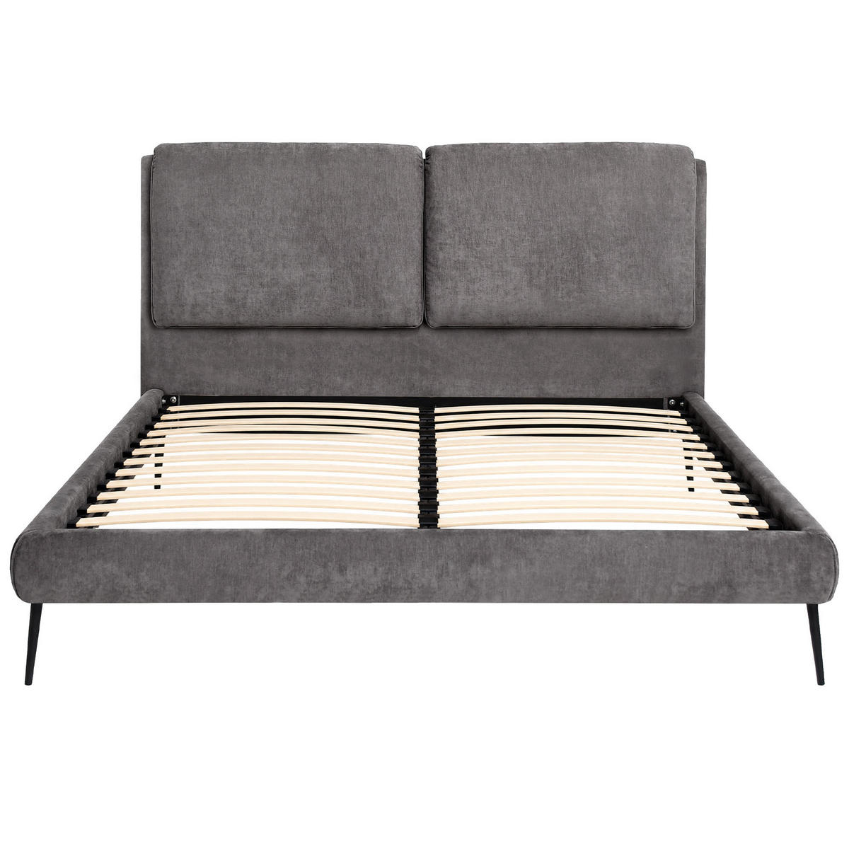ČALOUNĚNÁ POSTEL Nuit, dvoulůžko 160x200 cm bez matrace, žinylková látka, tmavě šedá - tmavě šedá, textil (160/200cm) - Beautysofa