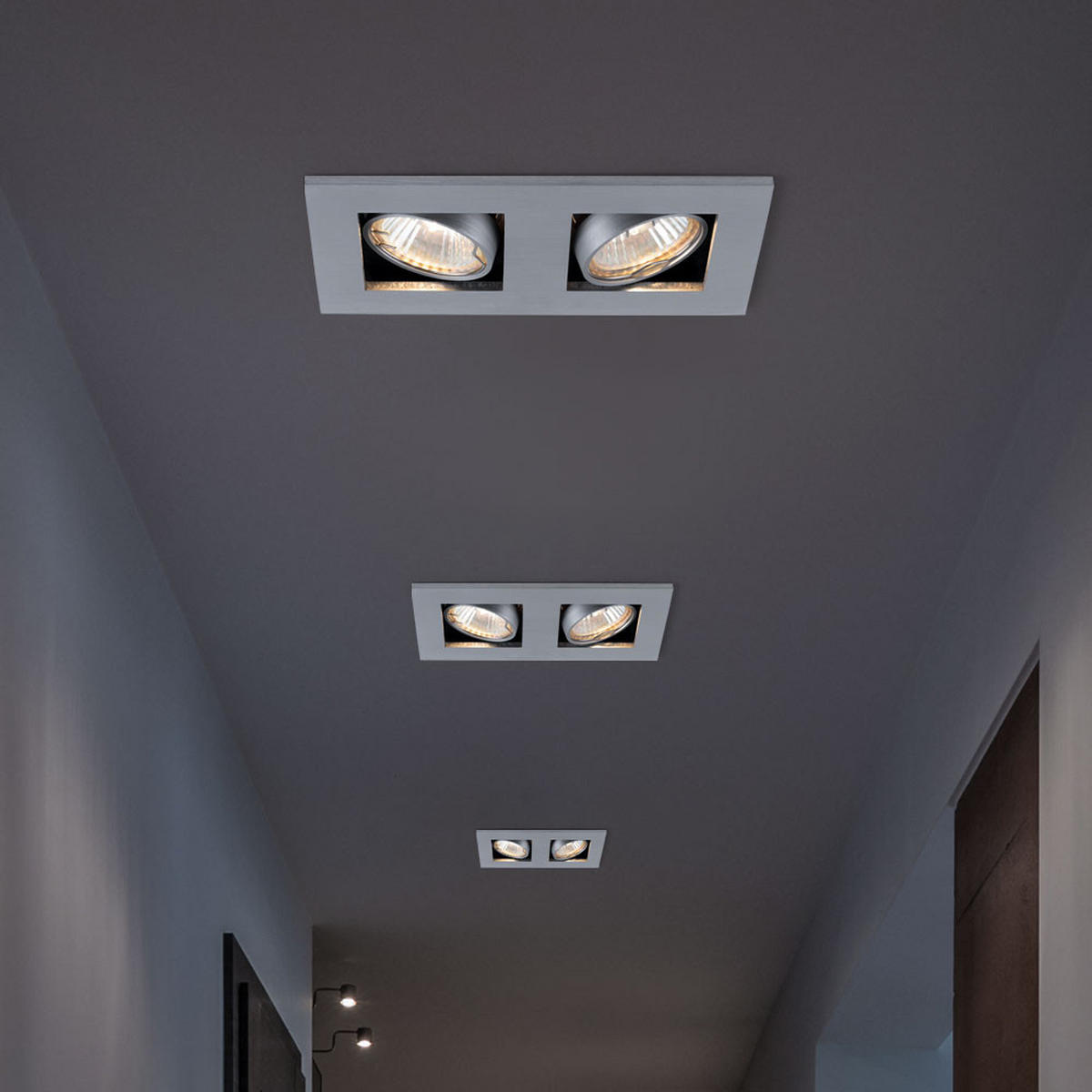 LED BAD EINBAULEUCHTE Aluminium Silber GALILEI - Silberfarben, Metall (18.5/10/10cm)
