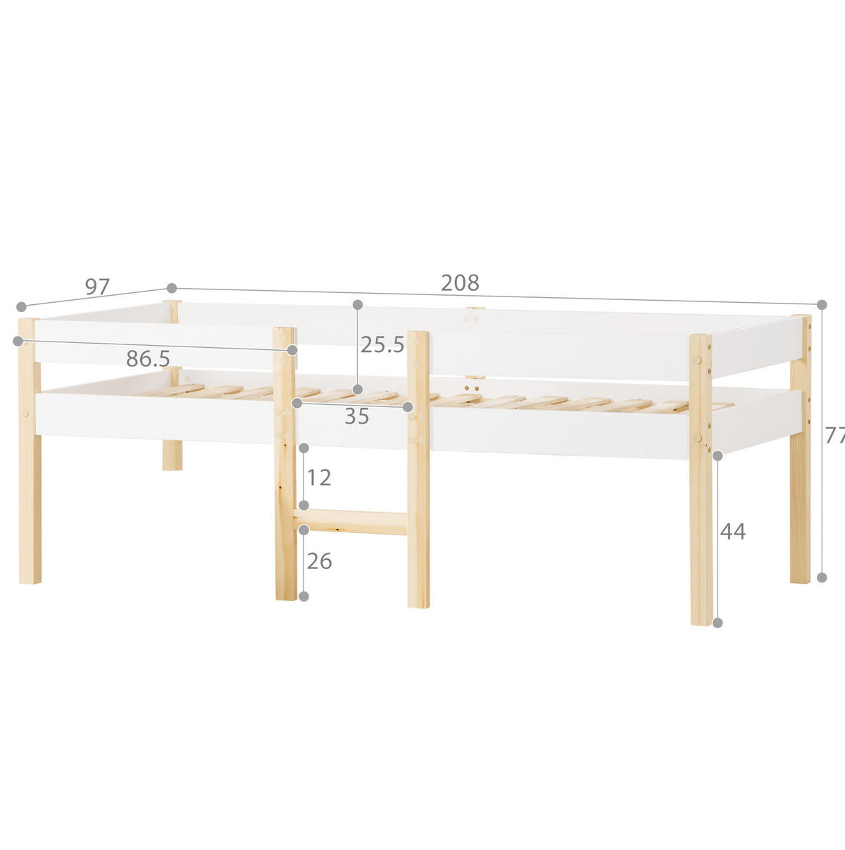 HOCHBETT 90/200 cm Weiß aus Kiefer-Massivholz mit Rausfallschutz - Weiß, Holz (90/200cm) - OKMYHOME