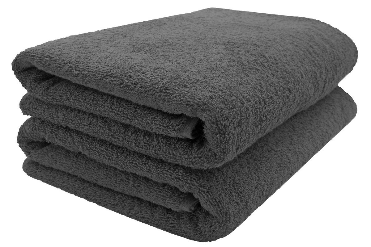 SAUNATUCH, 2er-Set, 70x200 cm, 100% Baumwolle, Grau - Graphitfarben, Textil (70/200cm) - Zollner