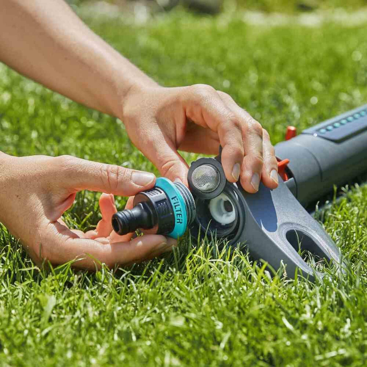 VIERECKREGNER AQUAZOOM M, BEREGNETE FLÄCHE 9-250 M², SPRENGBREITE - Multicolor, Kunststoff/Metall (56/22/9cm) - Gardena